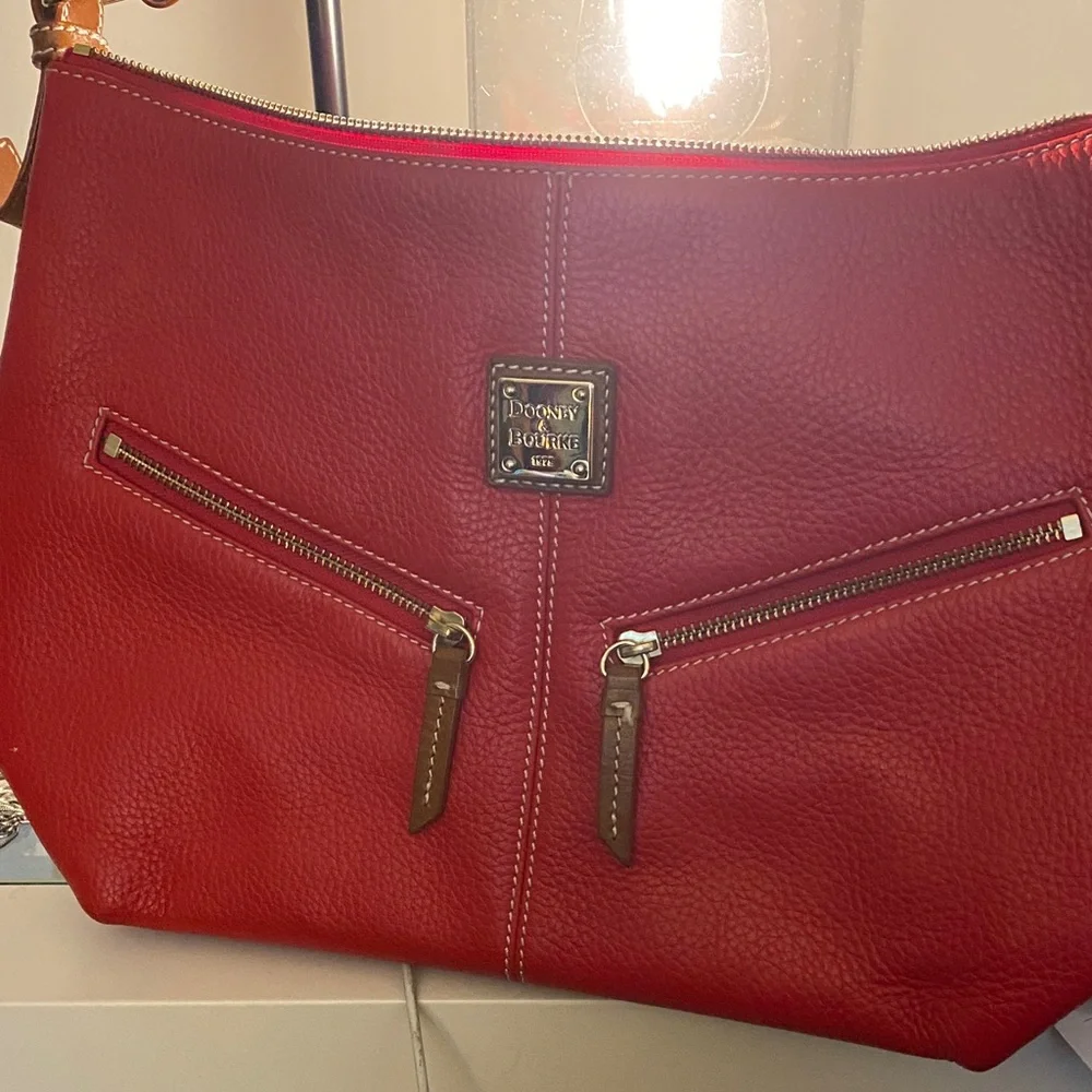 Dooney & Bourke Vibrant Red Leather Handbag Vintage!
